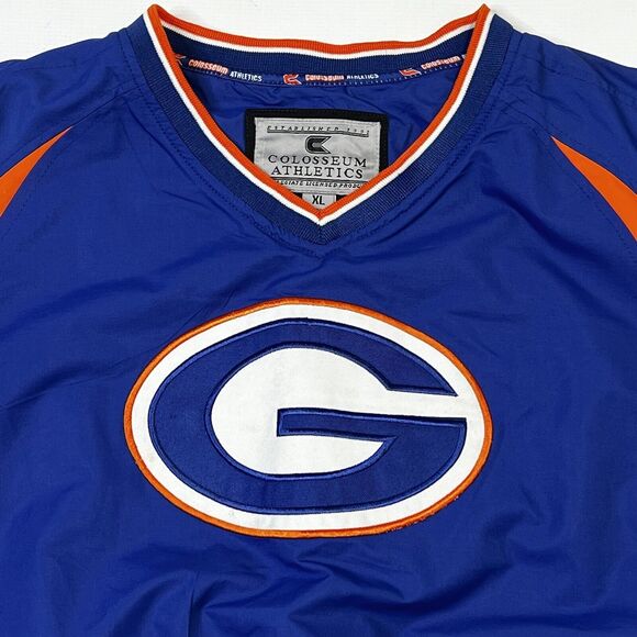 Colosseum Ath. XL Pullover Windbreaker Jacket Blue Orange Embroider G Logo NEW - Picture 3 of 15